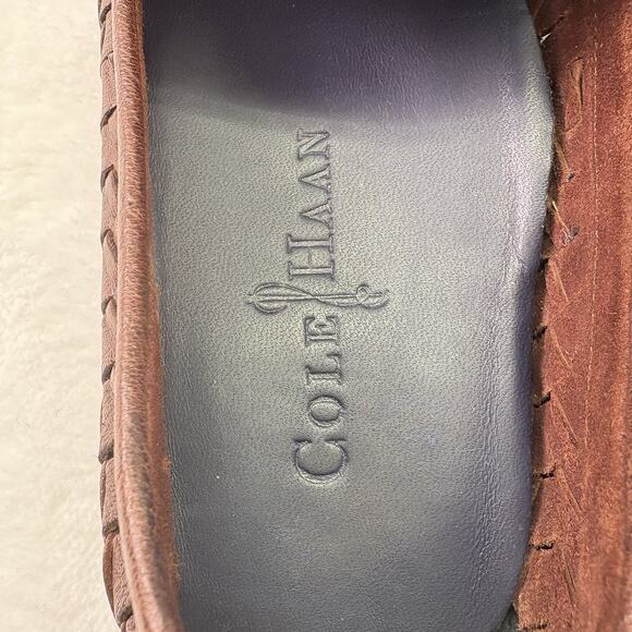 Cole Haan Air Tremont Venetian Loafer Brown Woven Leather Slip On Shoe Mens 8 - Picture 9 of 16